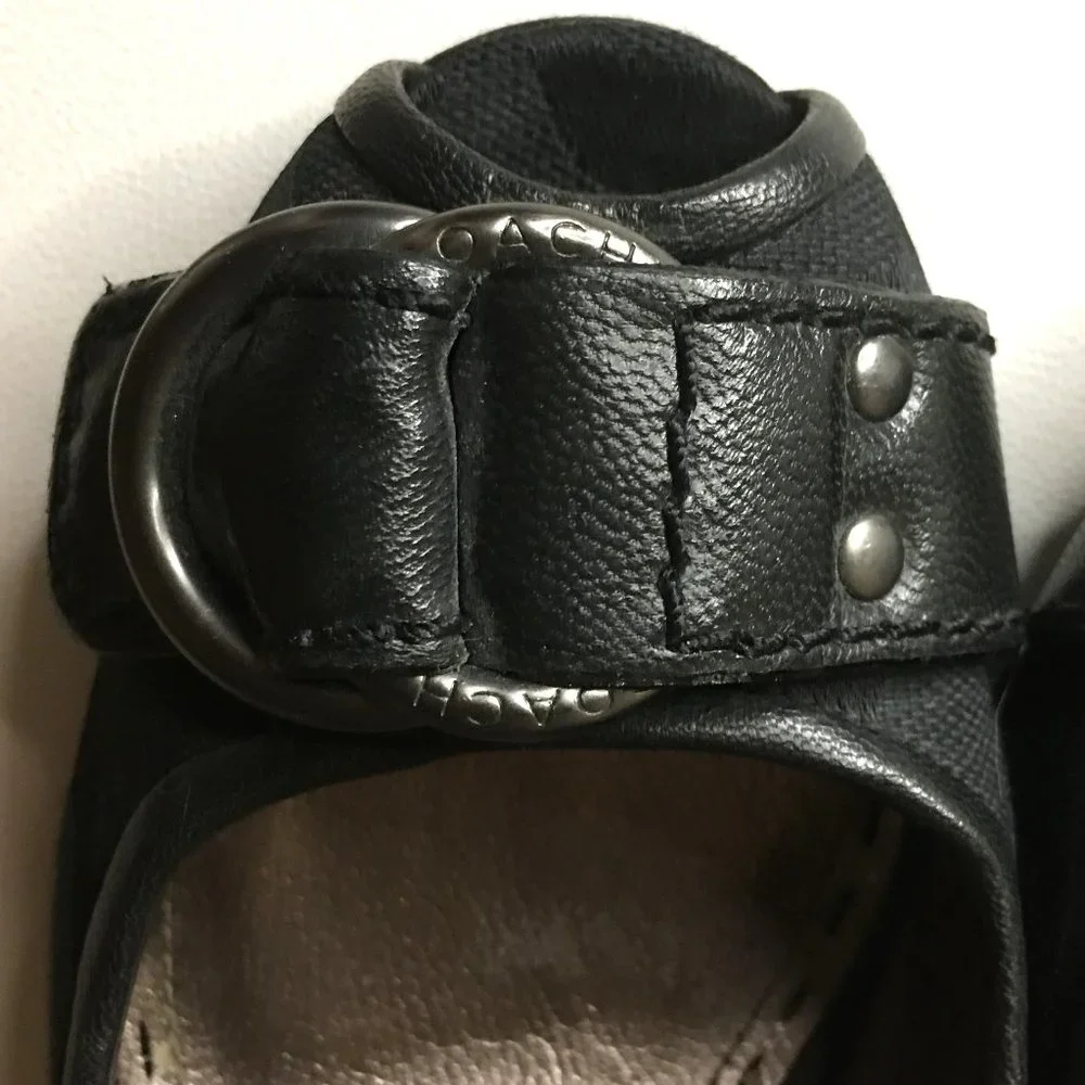 COACH "Diane" Logo'd Canvas & Leather Sling Back Heels 🐴 - Picture 5 of 15